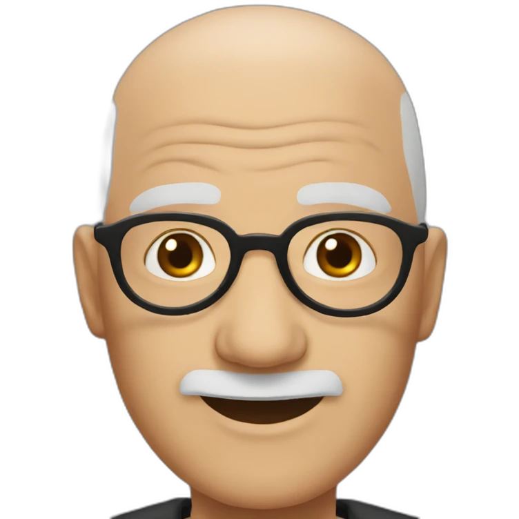 Old bald man with Harry Potter glasses emoji