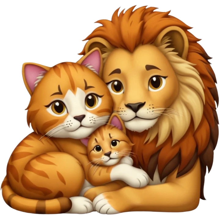 Gata mimando a leon emoji