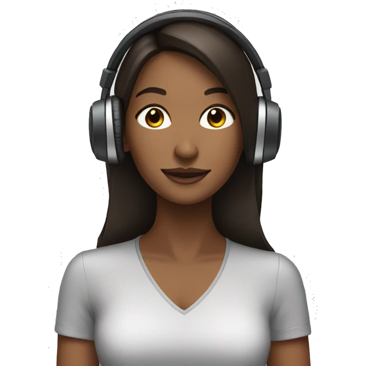 woman with headphones brunette emoji