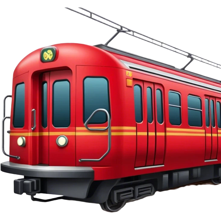 A red subway train emoji