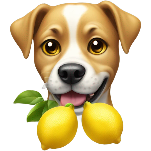 Dog, squeezing lemons emoji