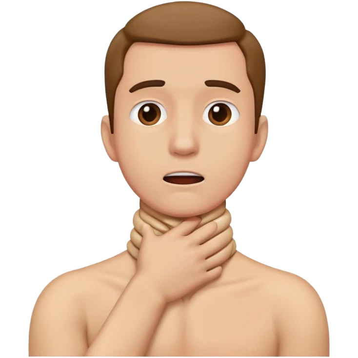 man holding his neck choking him emoji