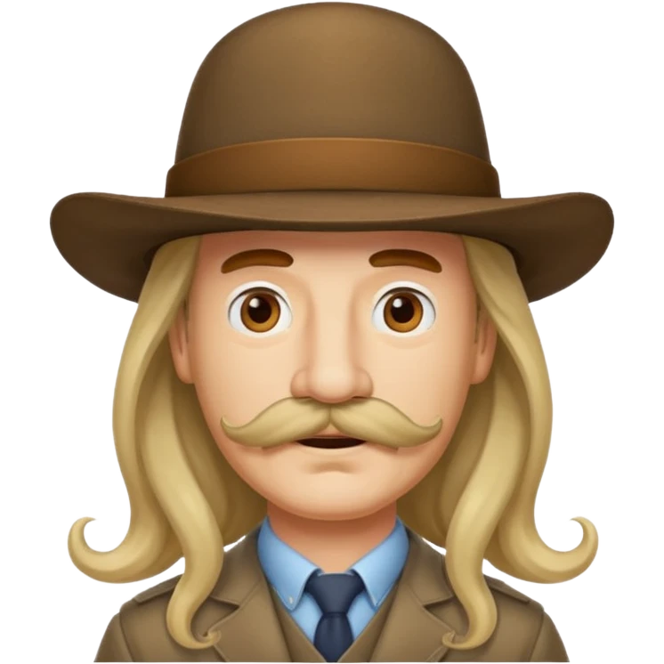 hat moustache long hair emoji