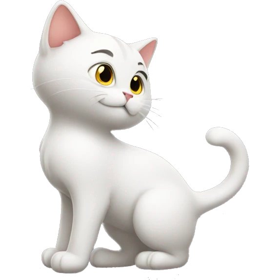 funny kitty, tail is visible emoji
