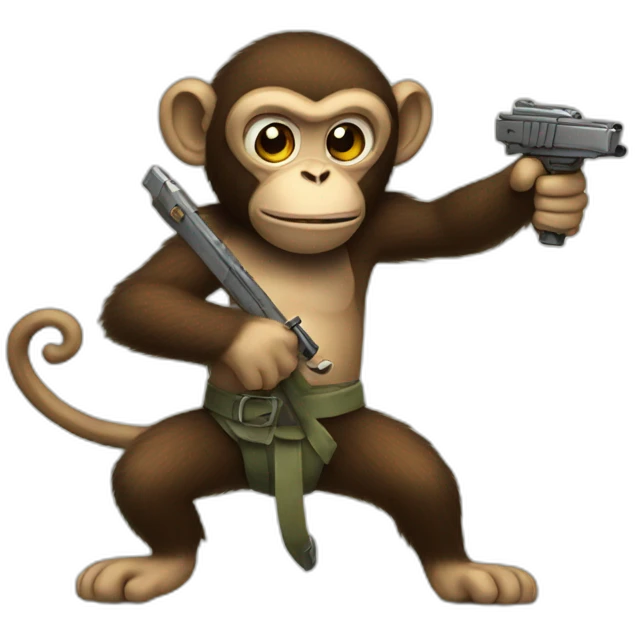 Monkey with a weapon emoji