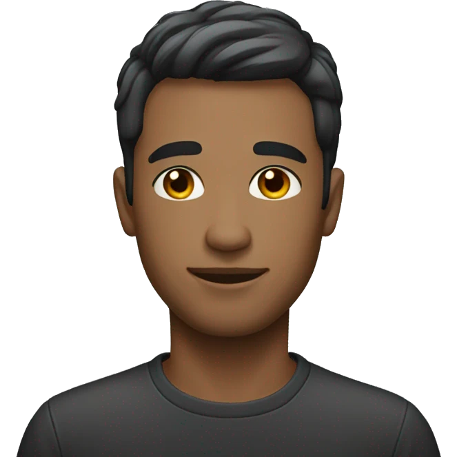 Homme, short hair , black emoji
