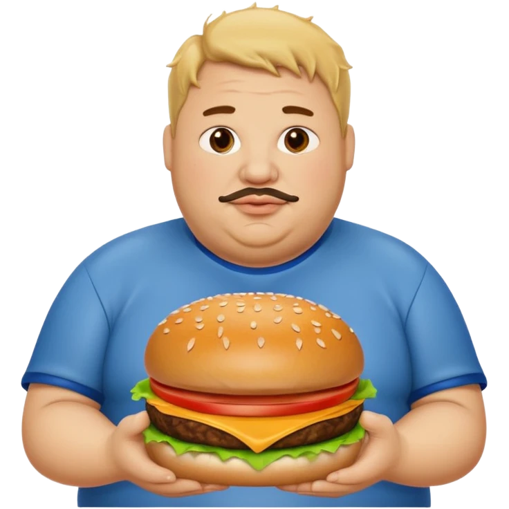 fat guy holding burger emoji