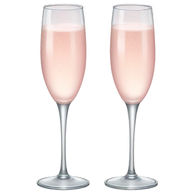 two pale pink champagne glasses emoji