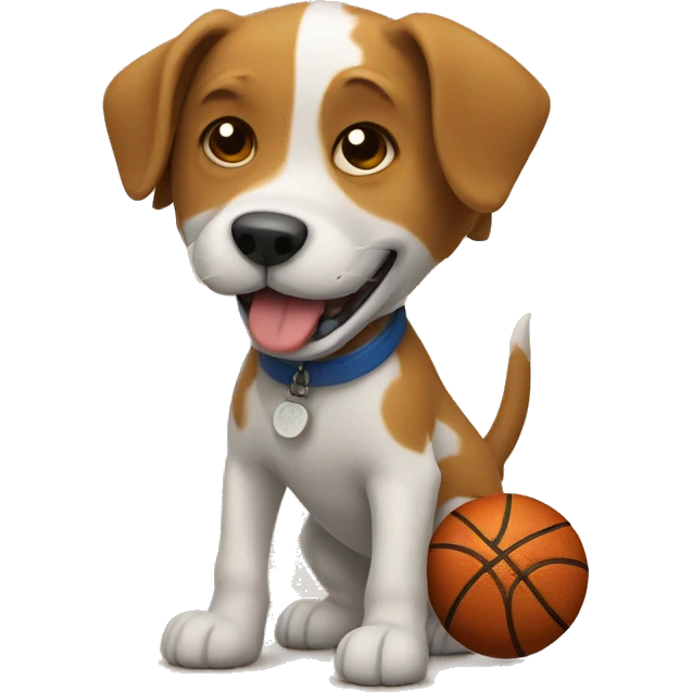 Dog playing basketball emoji