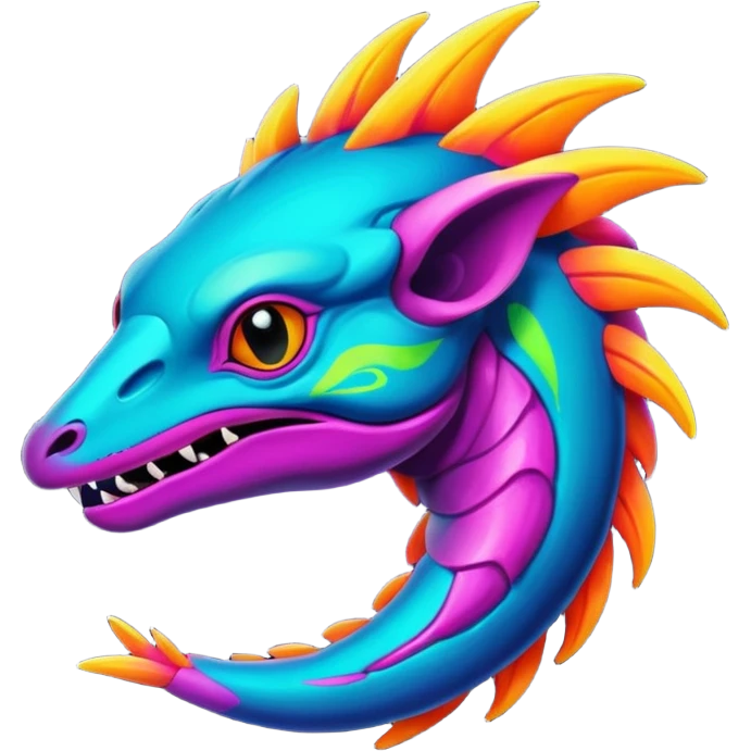 Dark vibrant pastel bright neon colorful edgy exotic painted Fakémon-Pokémon-Vernid-creature emoji