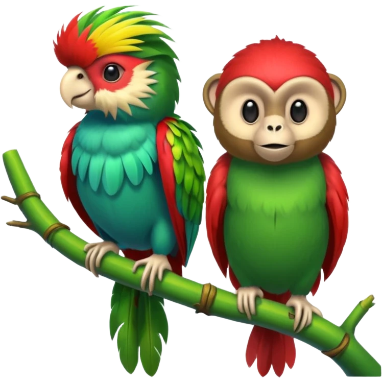 quetzal and monkey emoji