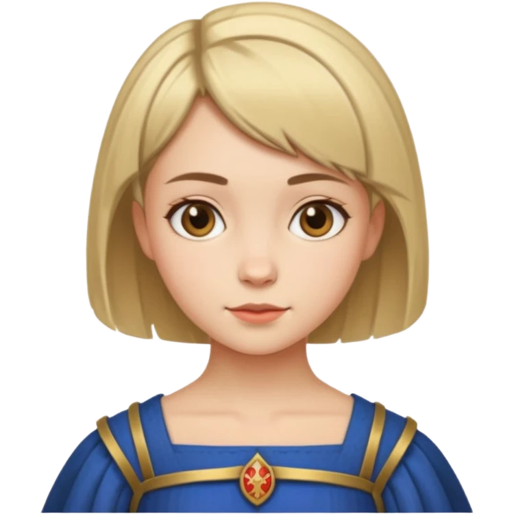 Crea a una chica de pelo corto con vestido medieval emoji