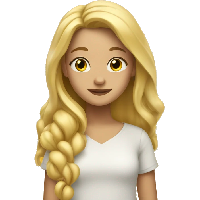 Blonde girl with heart made of honey emoji