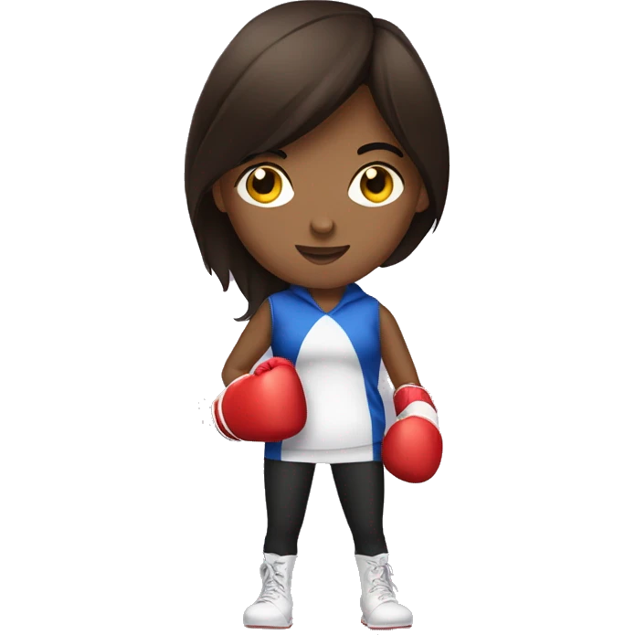 Brunette girl wearing boxing gloves emoji