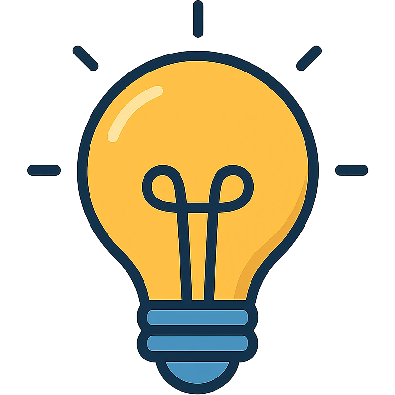 a lightbulb with a glowing filament, representing logic, clean modern icon style emoji