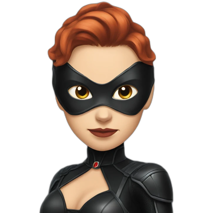 cat in black widow suit emoji