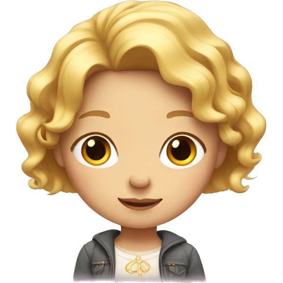 Little girl, with golden hair, and chubby. emoji