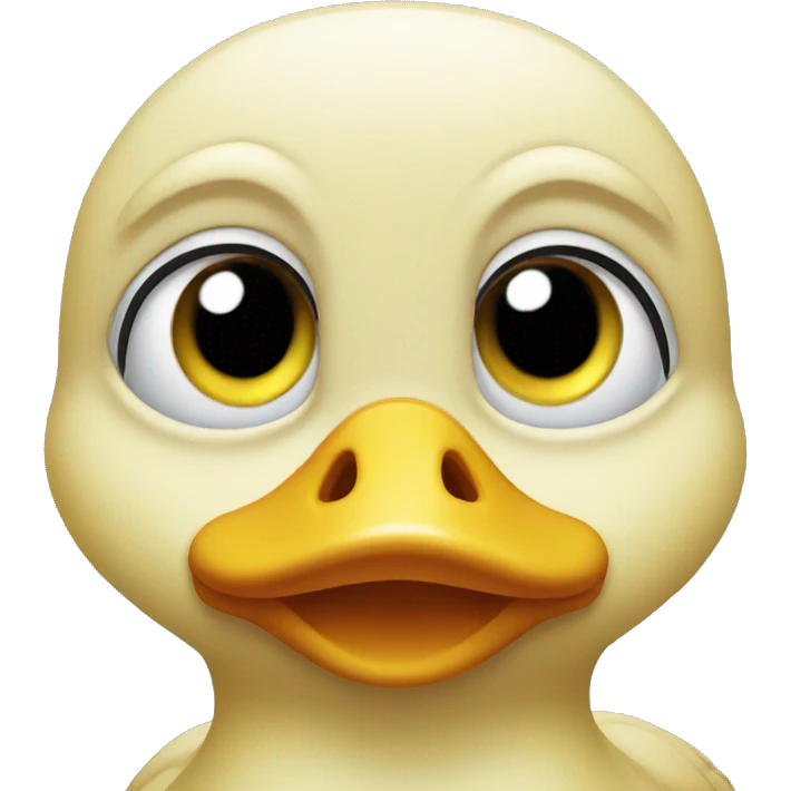 Small duck with big eyes that has no emotion emoji
