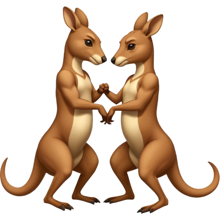 Kangaroos fighting emoji