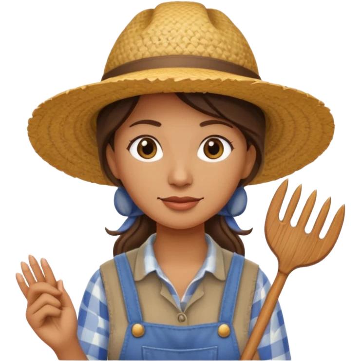 farmer woman with pitchfork emoji