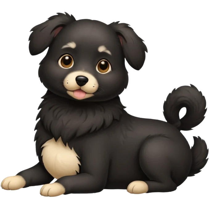 pregnant black dog holding its belly emoji