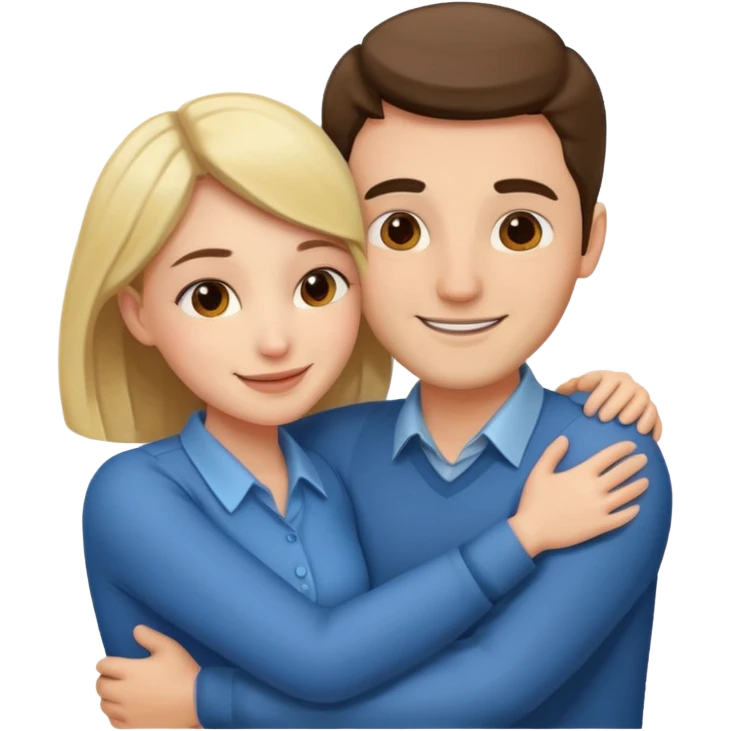 two Bestie man and woman coworkers teacher hug emoji