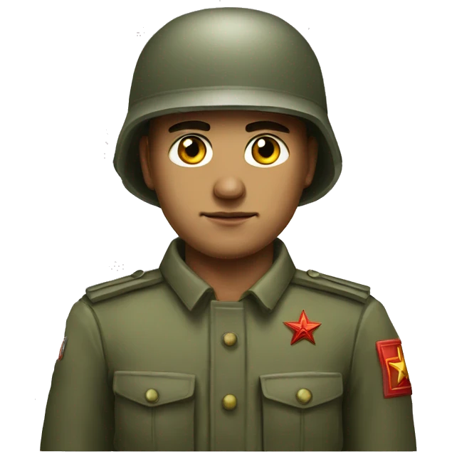 realistic ussr soldier serious with military takes emoji