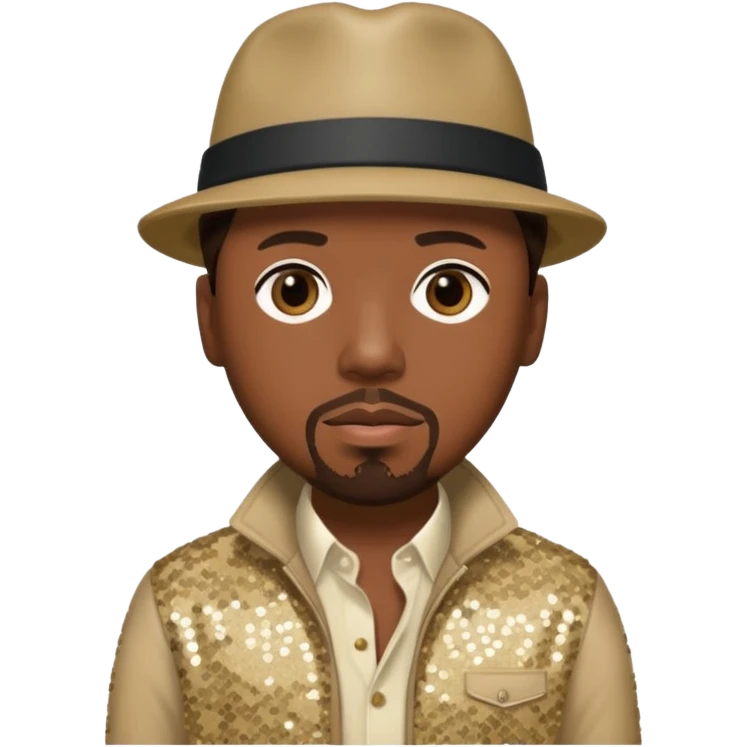 Nate Dogg with dark brown hair, beige sequin outfit emoji