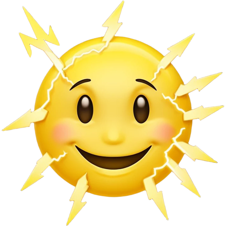Smiley foudroyé orage emoji