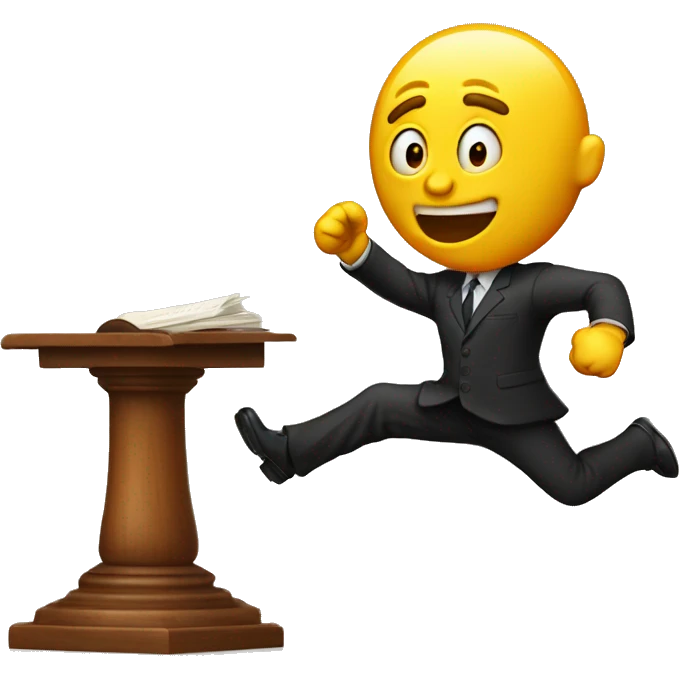 Man jumping at the judge  emoji