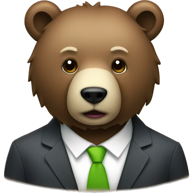 A bear with a stock terminal behind it emoji