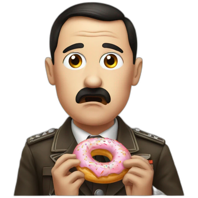Hitler eating a donut emoji