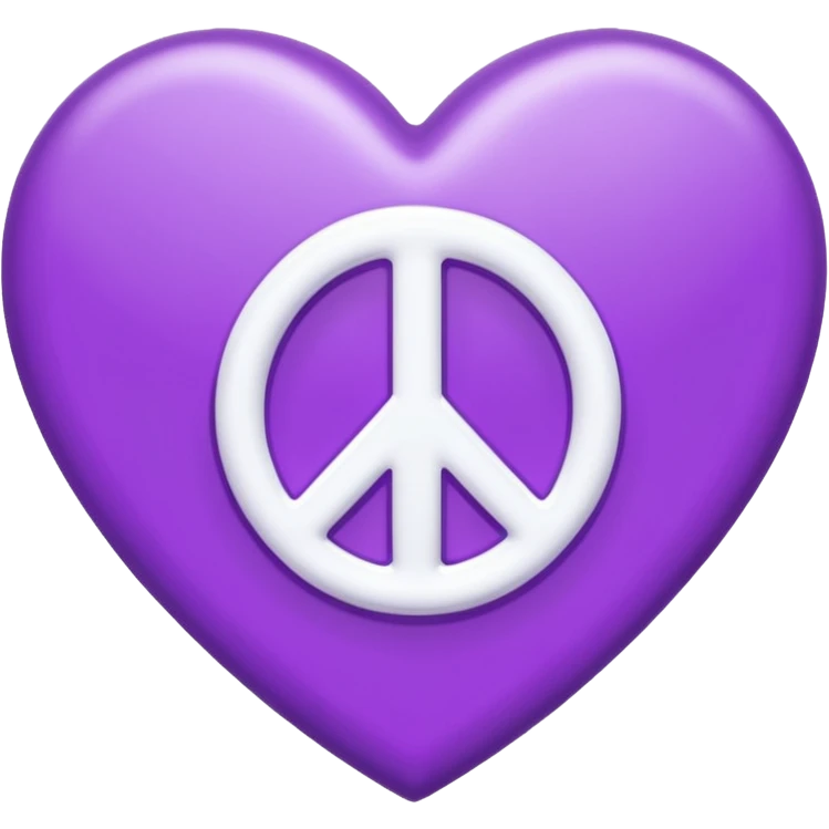 purple heart with a peace sign emoji