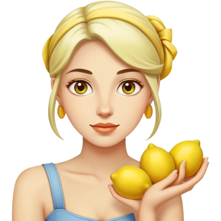 Woman holding lemons emoji