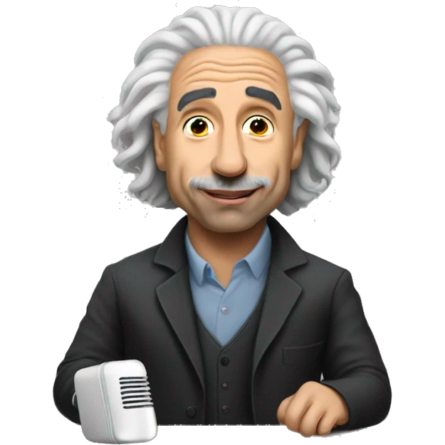 Joe Rogan doing a podcast with Albert Einstein emoji