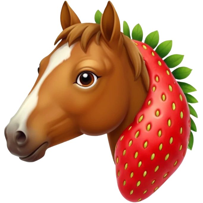 Horse eating strawberry  emoji