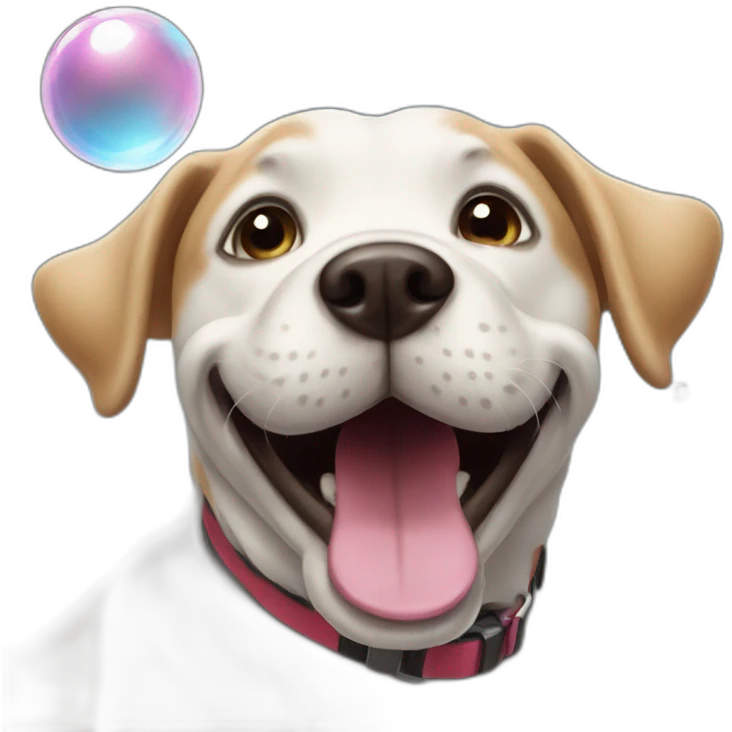 happy dog playing bubble emoji