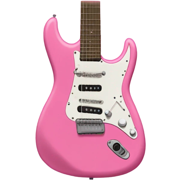 Una guitarra eléctrica color rosa emoji
