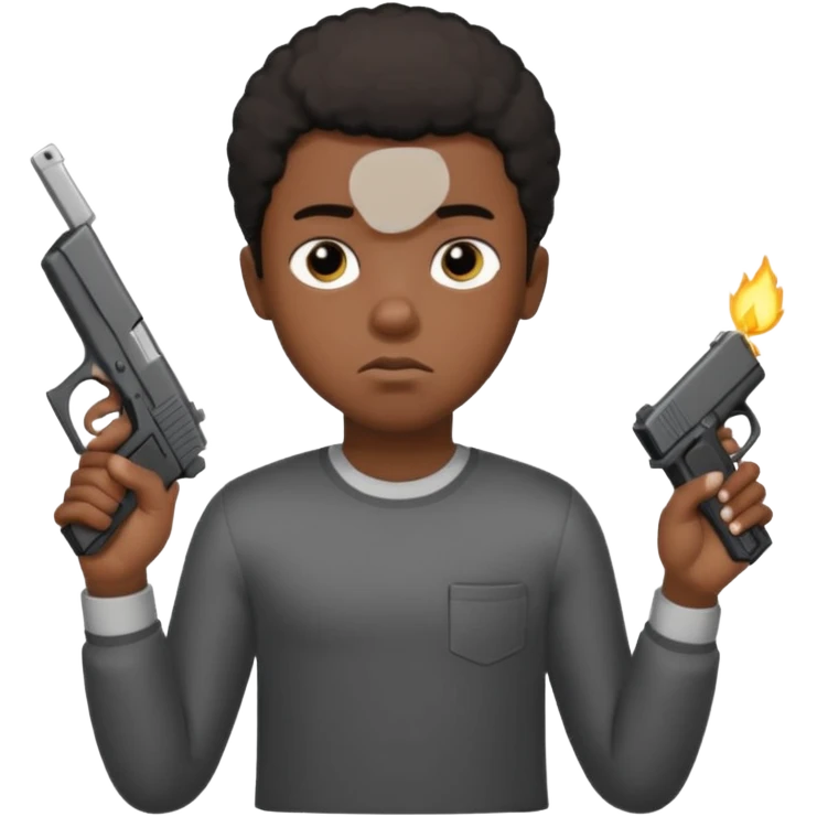 Black boy with Glock  emoji