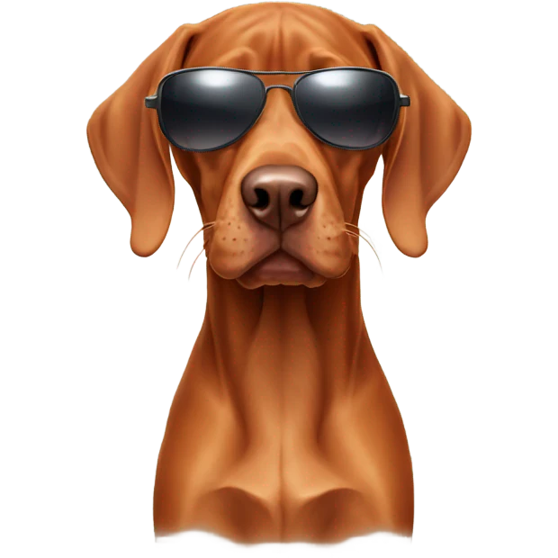 Vizsla with sunglasses emoji