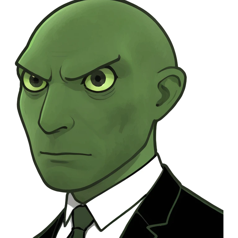 Official portrait of a North Korean man, head of the hull production workshop at a shipyard, serious and formal style, dark suit, confident and focused expression, style inspired by Soviet and North Korean official portraits emoji