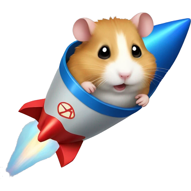 Hamster on Lance rocket emoji