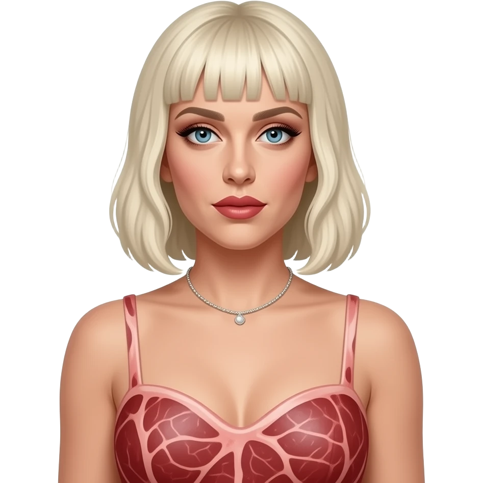 lady gaga in a meat dress emoji