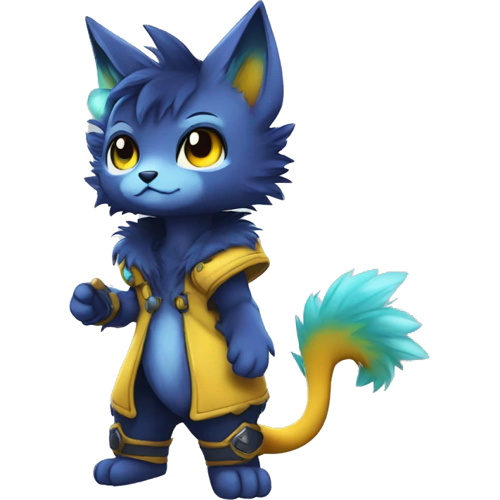Anthro-Edgy-Cool-Contrast-Colors-Fantasy-Fur-Sona-Chibi-Shiny-Fakémon-Hybrid full body emoji