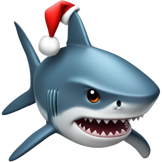 Shark with Santa hat emoji
