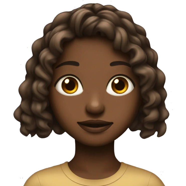 menina  olho  marrom cabelo preto e longo ondulado emoji