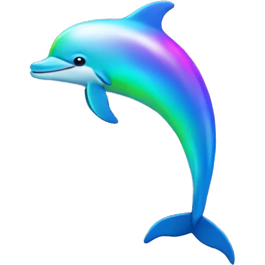 Rainbow Dolphin Full Body emoji