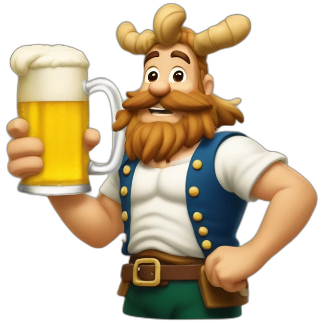 Astérix qui bois une beer emoji