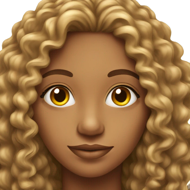 Realistic Brazilian young pretty women with a long curly hair  emoji