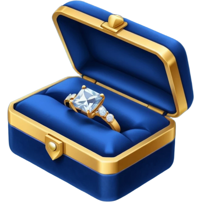 dark blue box with an engagement ring emoji